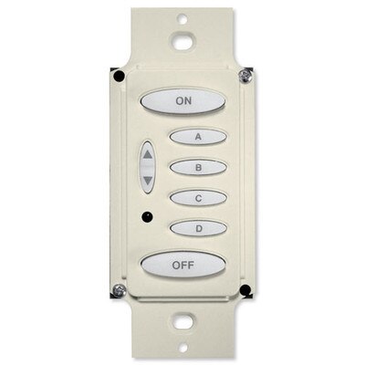 PCS PulseWorx UPB Wall Controller, Load Relay, 8A, 6 Button, Light Almond